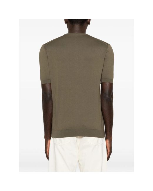 Fedeli Green Crew-Neck T-Shirt for men