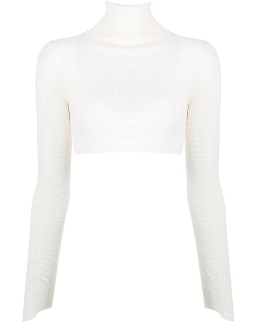 ALESSANDRO VIGILANTE White Cut Out-Back Cropped Top