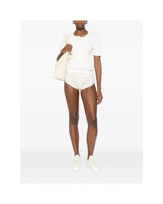 Entire studios White Pixie Buttoned Mini Shorts