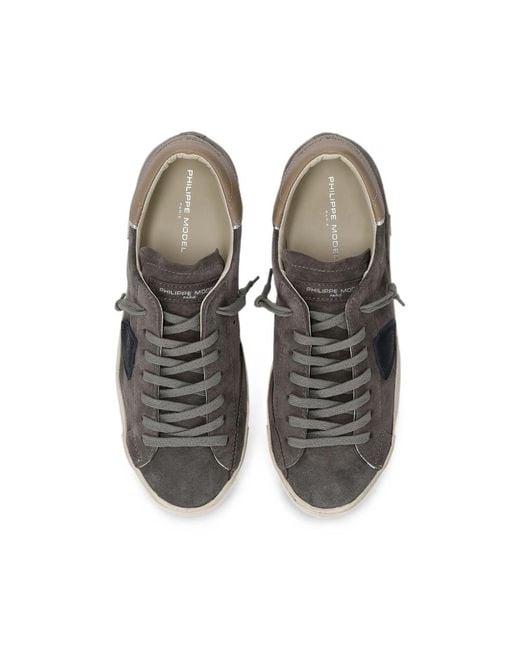Philippe Model Gray Prsx Low-Top Sneakers for men