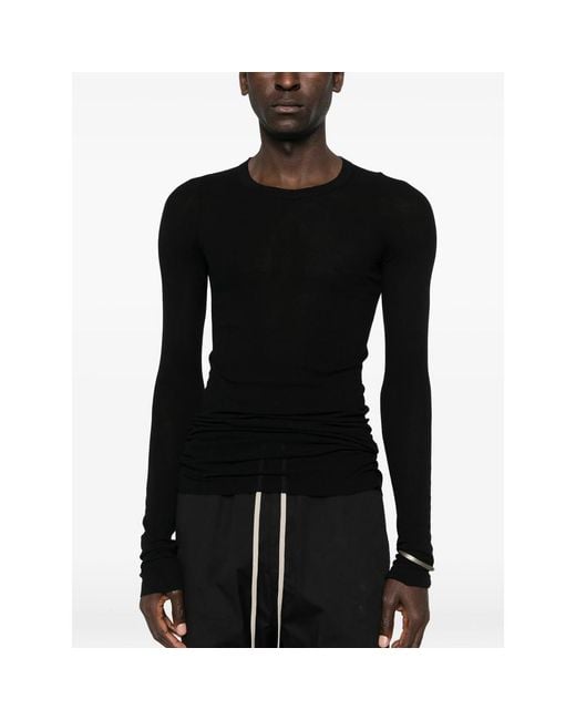 Rick Owens Black Rib Ls Tshirt for men