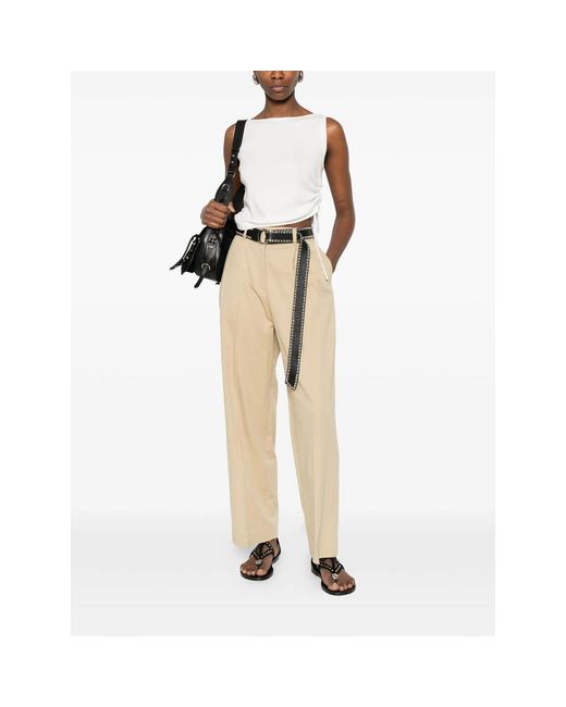 DUNST Natural Pleated Trousers