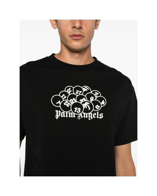 Palm Angels Black Pa Pool Graphic-Print T-Shirt for men