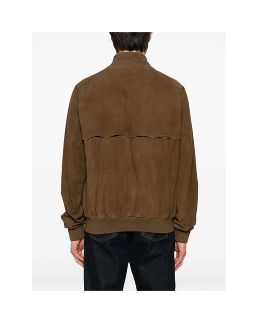 Baracuta Brown Leather Bomber Jacket for men