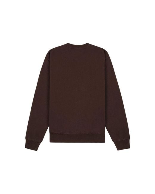 Sporty & Rich Brown H & W Crest Crew-Neck Logo Sweatshirt
