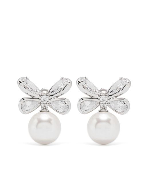 ShuShu/Tong White Butterfly-motif Drop Earrings