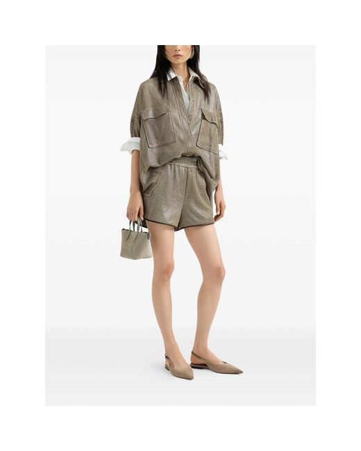 Brunello Cucinelli Gray Neutrals Shorts