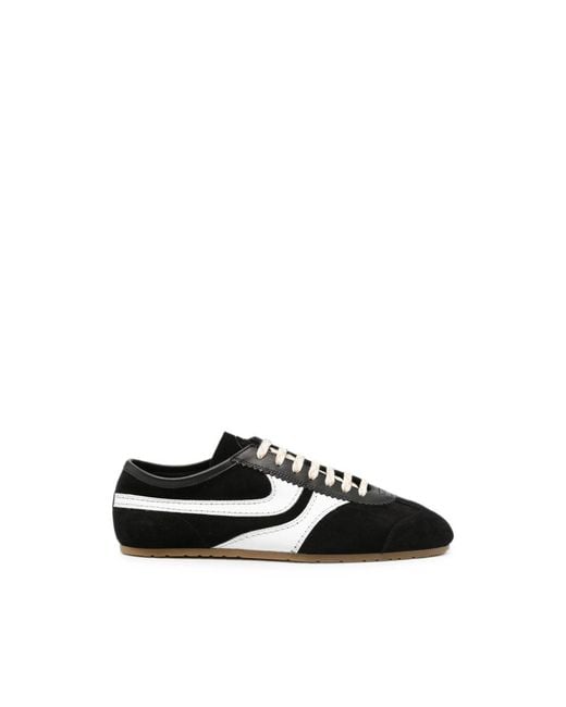 Dries Van Noten Black Suede-Panelled Leather Sneakers for men