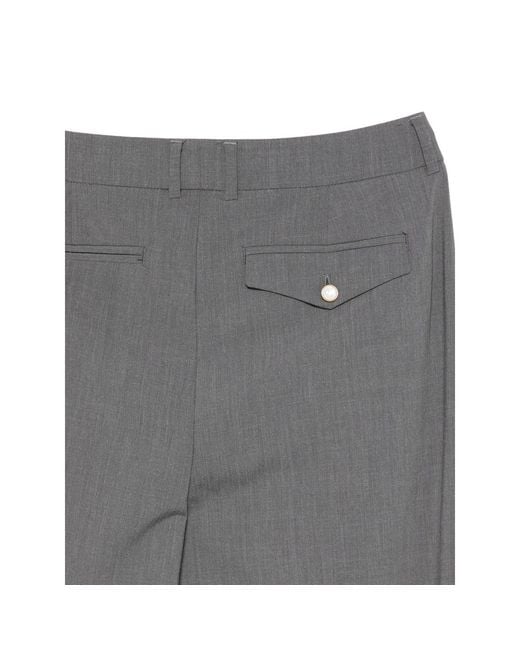 THESTROY Gray Pleated Trousers