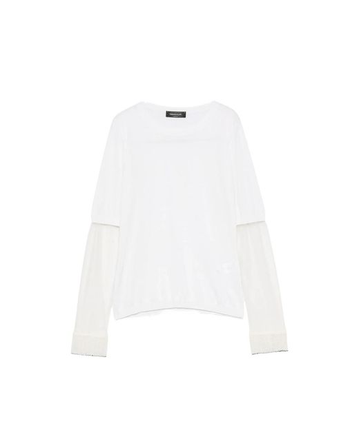Fabiana Filippi White Long-Sleeve T-Shirt