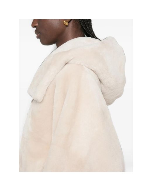 Blancha Natural Hooded Shearling Jacket