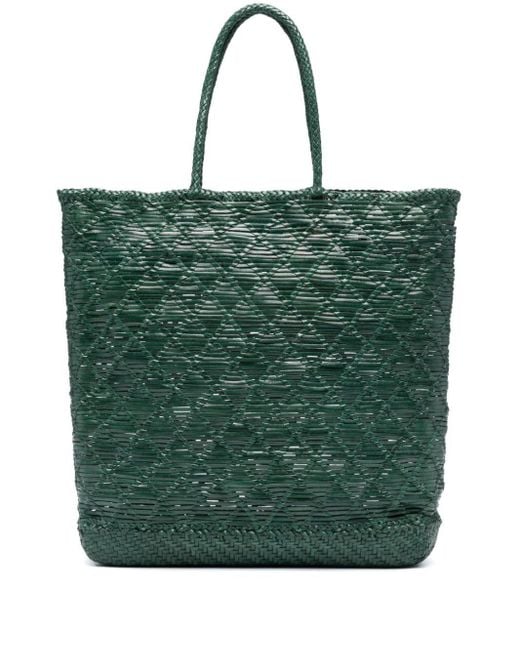 Dragon Diffusion Green Ns Corso Leather Tote Bag