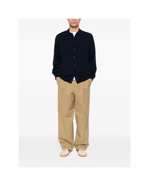 7 For All Mankind Blue Button-Up Long-Sleeve Shirt for men