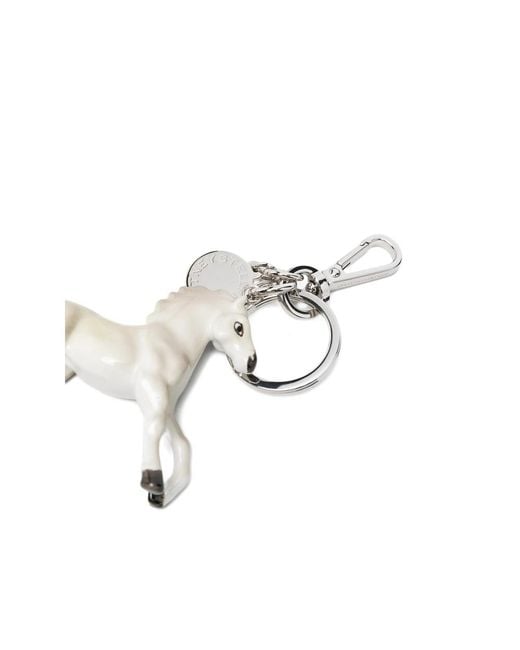 Stella McCartney Keyring With Horse Pendant in White | Lyst UK