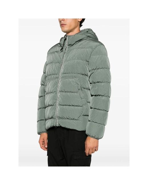 C P Company Green C. P. Company Quilted Hooded Jacket for men