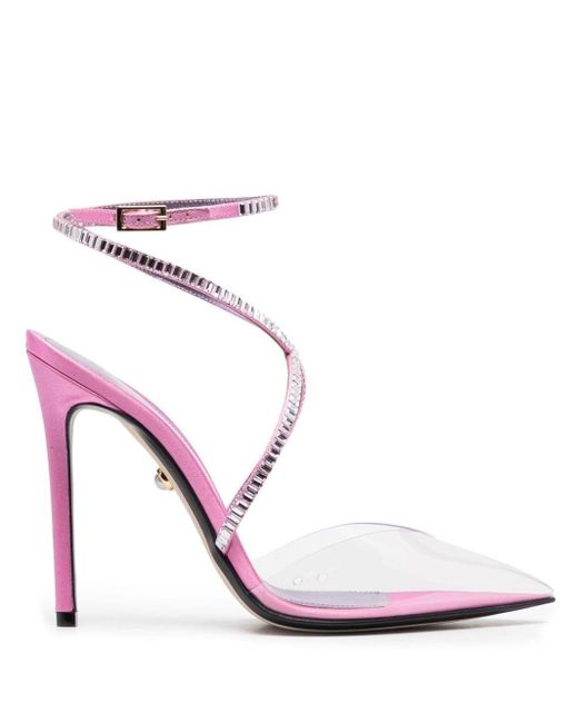 ALEVI Pink Crystal-Embellished Calf-Leather Sandals