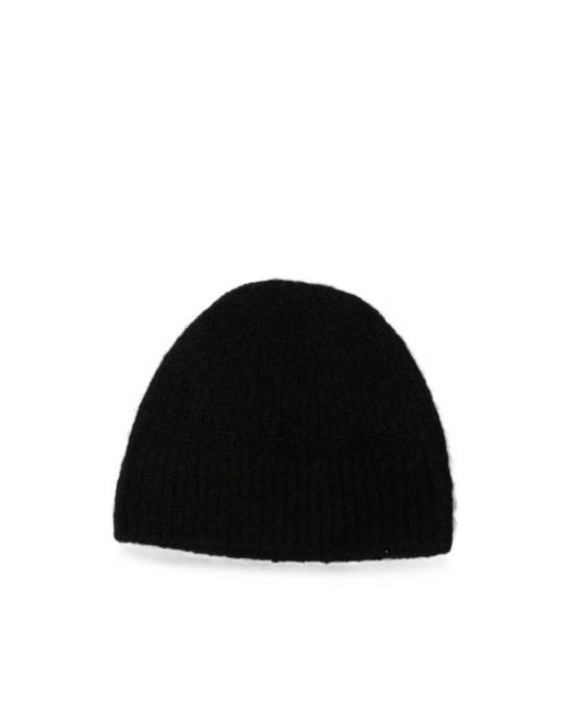 Dries Van Noten Black Ribbed-Knit Beanie Hat for men