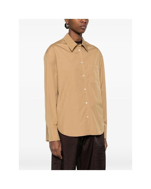 Loulou de Saison Natural Pocket Curved Hem Shirt