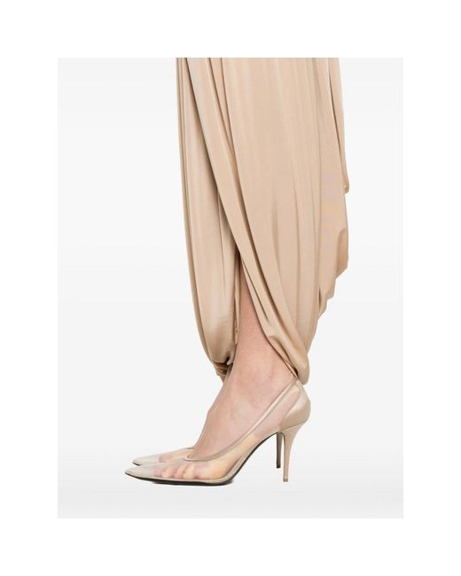 Ferragamo Natural Pleated Viscose Skirt