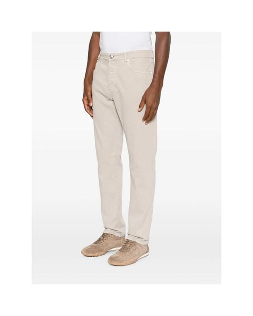 Brunello Cucinelli Natural Five-Pocket Straight-Leg Jeans for men