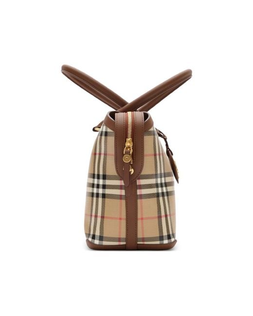 Burberry Metallic Small Check Zip Tote