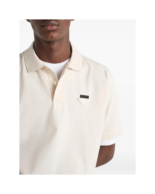 Prada White Cotton Polo Shirt for men