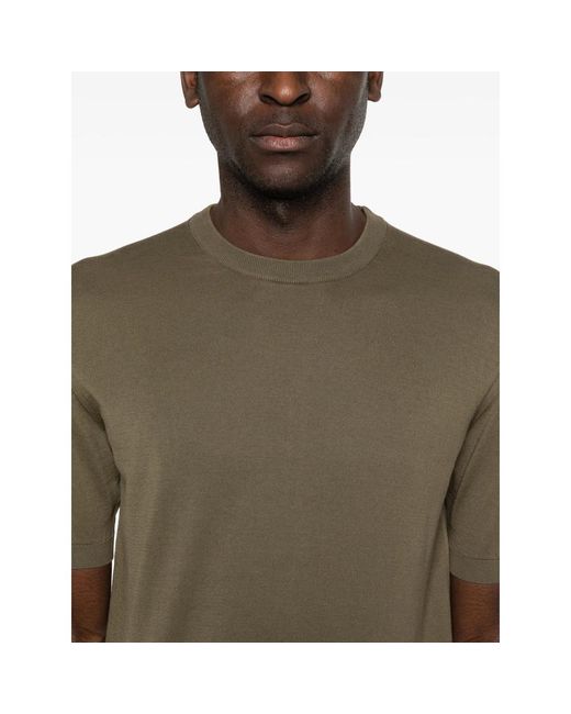 Fedeli Green Crew-Neck T-Shirt for men
