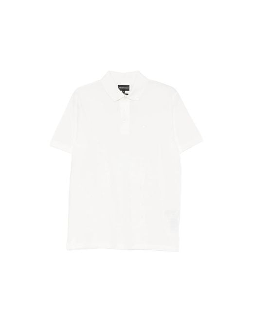 Emporio Armani White Short-Sleeve Polo Shirt for men