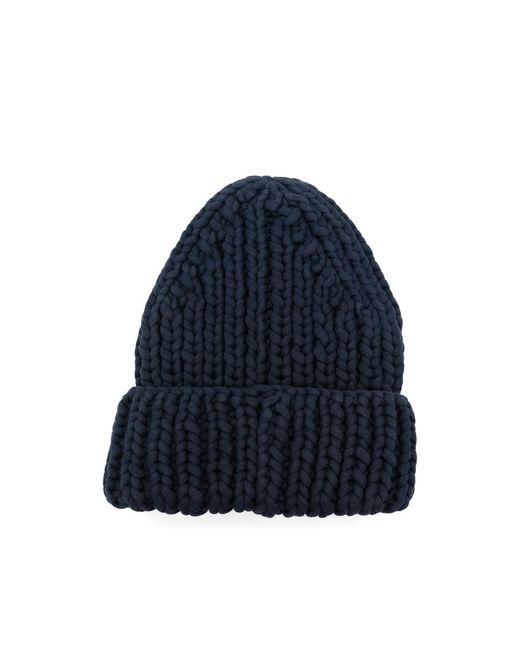 Charles Jeffrey Blue Chubby Logo-Patch Beanie Hat for men