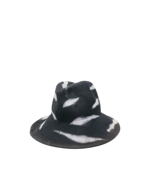 Yesey Black Tie-Dye Felt Hat