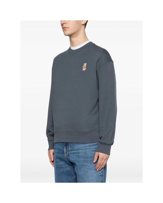 Maison Kitsuné Blue Sweatshirt Organic Cotton for men