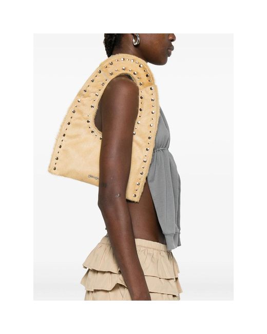 GIMAGUAS Natural Franca Studded Tote Bag