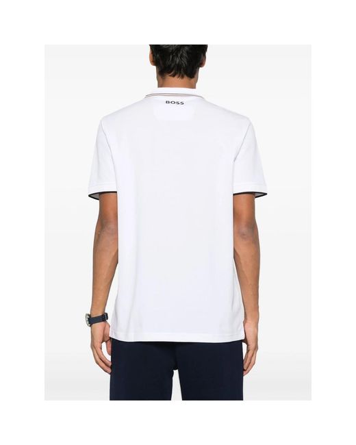 Boss White Active Paddy Regular-Fit Polo Shirt for men