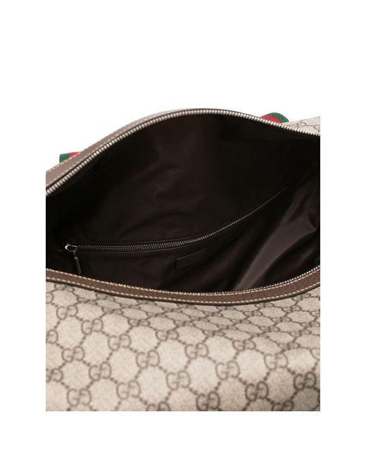 Gucci Gray Medium Web-Stripe Duffle Bag for men