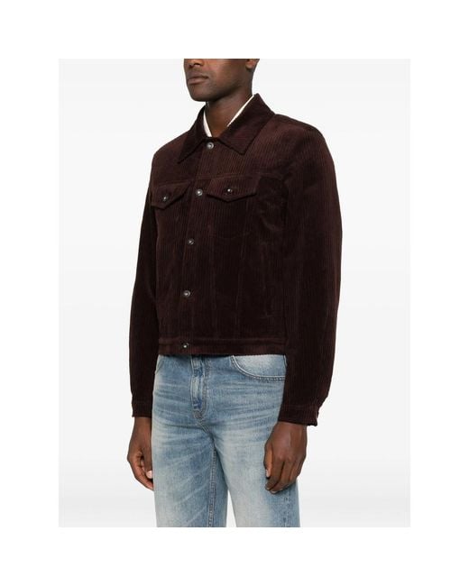 TONYWACK Black Buttoned Corduroy Jacket for men