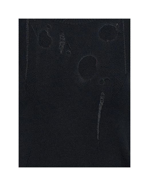 Junya Watanabe Black Ribbed Wool Sweater