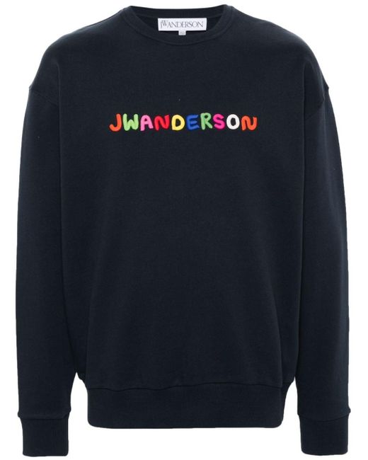 J.W. Anderson Blue Logo-Embroidered Cotton Sweatshirt