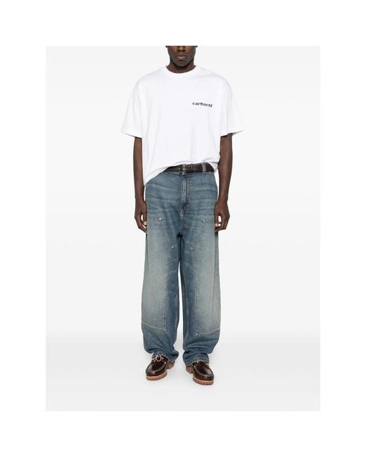 Carhartt Blue Panelled Design Jeans for men