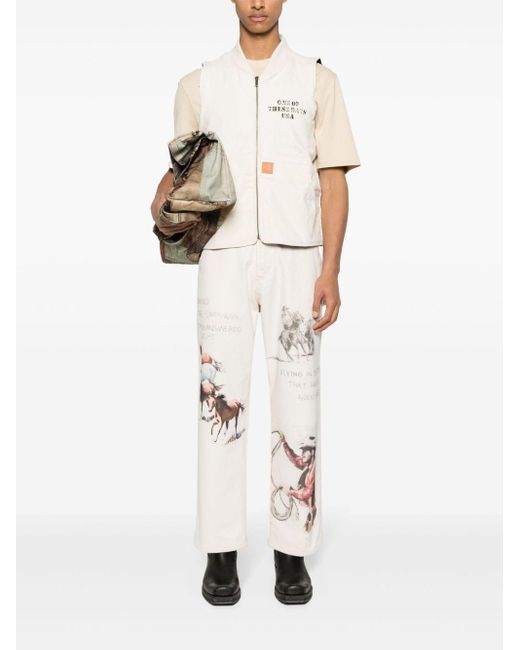 One Of These Days White Fort Courage Straight Trousers for men