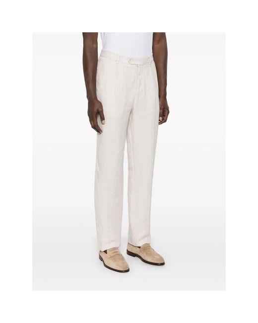 Brunello Cucinelli White Neutrals Trousers for men