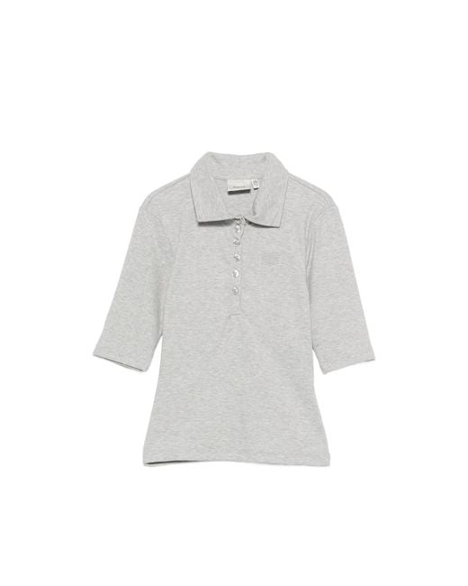 Gestuz Gray Drew Short-Sleeves Polo Shirt