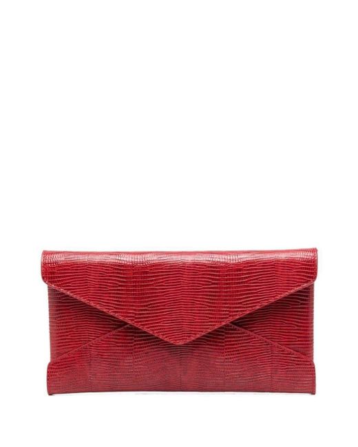 Saint Laurent Red Envelope-style Leather Clutch