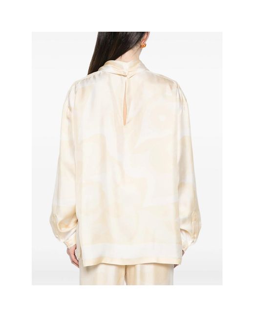 Carven Natural Patterned High-Neck Top