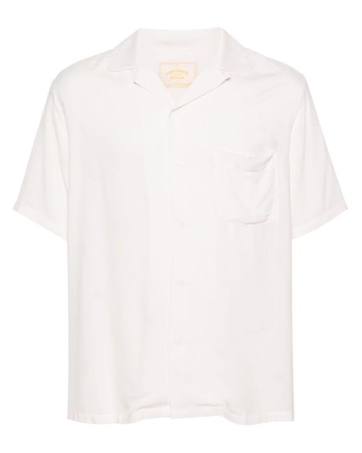 Portuguese Flannel White Patterned-Jacquard Shirt for men