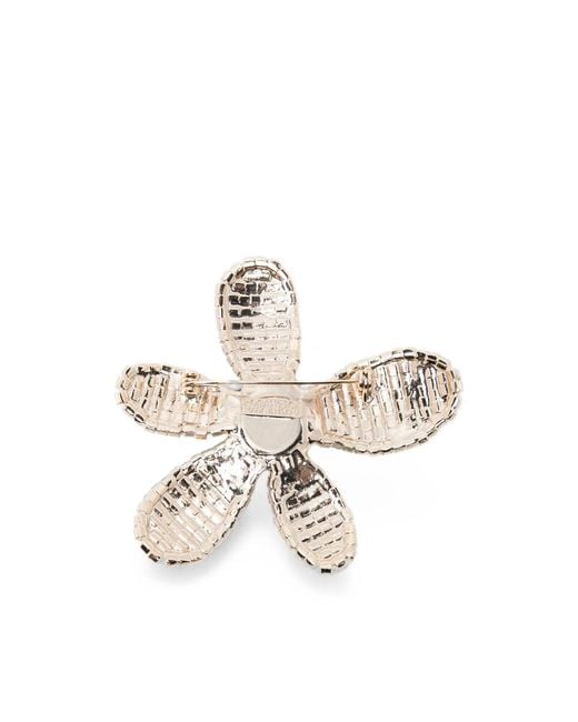 Rosantica White Crystal-Embellished Faux-Pearl Brooch