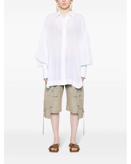 The Attico White Long-Sleeve Cotton Shirt