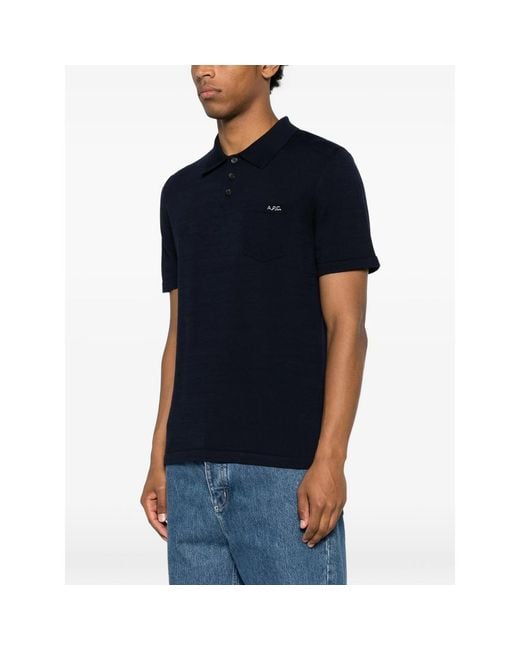 A.P.C. Blue Polo Shirts for men