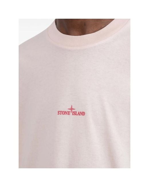 Stone Island Pink 2100001 Organic Cotton Jersey T-Shirt for men