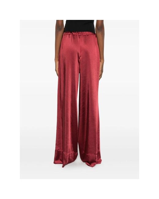 THE NINA STUDIO Red Elasticated-Waistband Trousers
