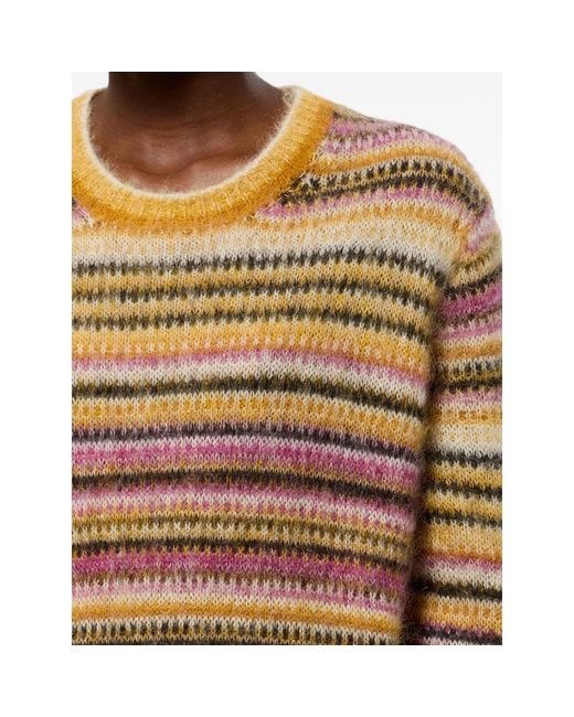 Isabel Marant Natural Morine Striped Brushed-Knit Jumper